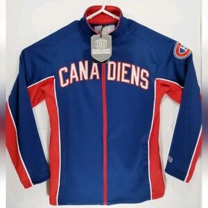 NWT Montreal Canadiens Mens Small Full Zip Jacket Polyester Old Time Hockey